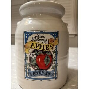 Vintage The Red Seed Co Kitchen Crock Storage Container Country Farmhouse